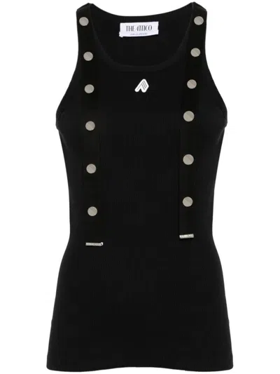 Attico Black Cotton Tank Top