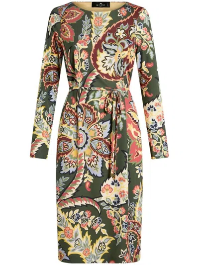 Etro Multicolor Abstract Pattern Dress In Multi