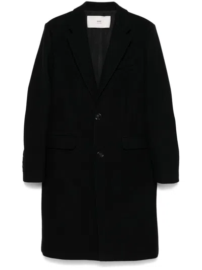 Ami Alexandre Mattiussi Ami Paris Men Wool Single-breasted Coat In Black