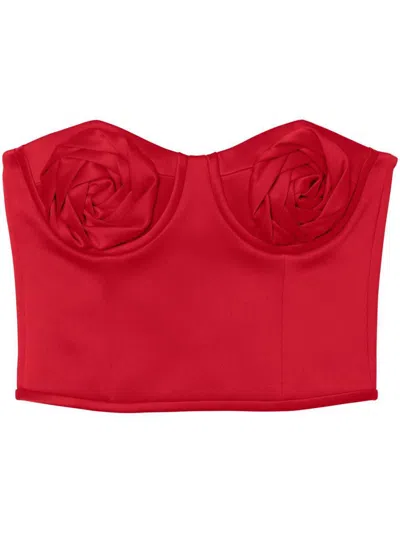 Marc Jacobs Red The Duchess Satin Rose Corset In Red