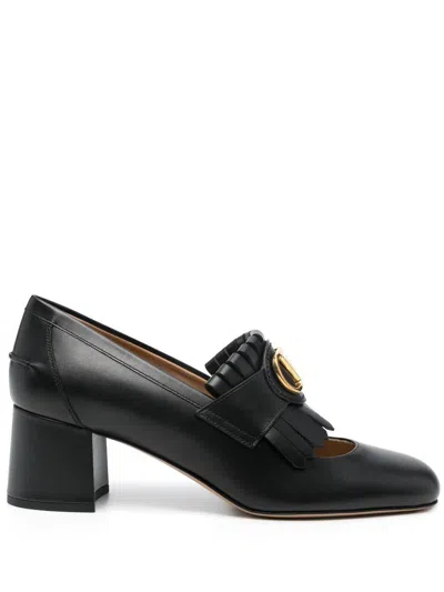 Valentino Garavani Vlogo Signature Fringed Calfskin Pumps 55mm Woman Black 40