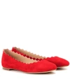 Chloé Lauren Scalloped Suede Ballet Flats