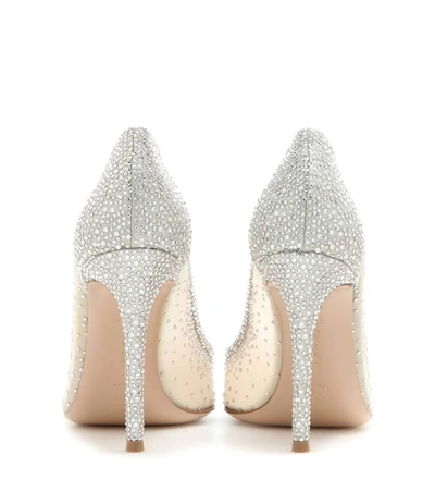 Shop Gianvito Rossi Rania Crystal-embellished Pumps In Silver