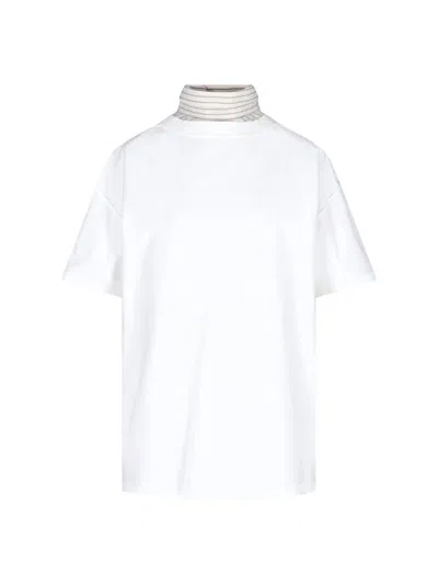 Maison Margiela White Reversed Shirt T-shirt In Red