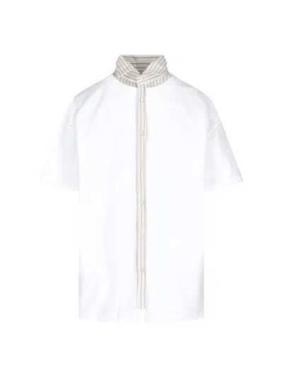 Maison Margiela White Reversed Shirt T-shirt In Red