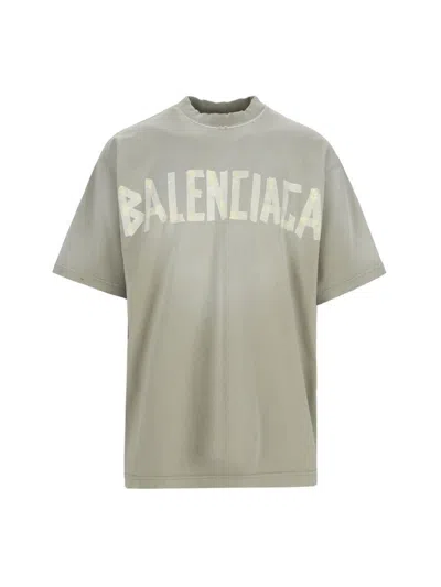 Balenciaga Crew Neck Distressed Neckline Graphic Print