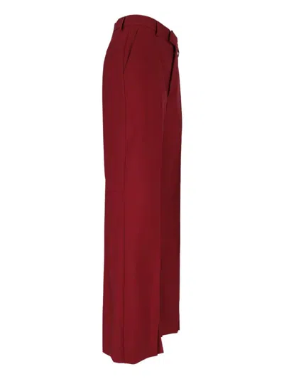 Gucci Women Wool Oversize Low-rise Trouser With Slit On The Front In Burgundy