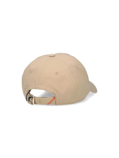 Burberry Equestrian Knight Design Cotton Gabardine Baseball Cap In Neutral