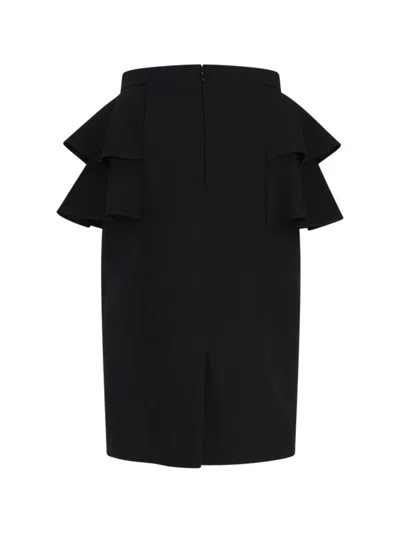 Valentino Couture Crepe High-waisted Skirt With Ruffle Detail