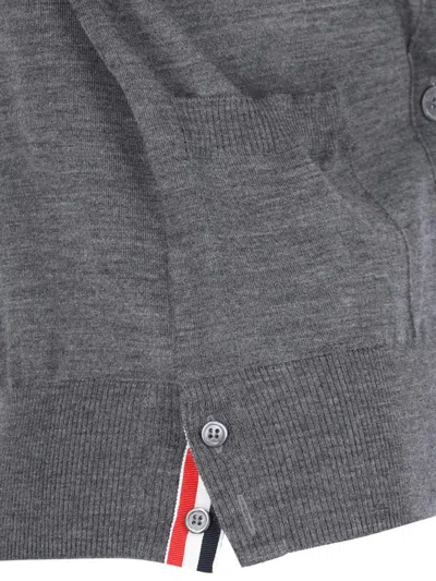 Thom Browne Four Bar Stripe Merino Wool V-neck Cardigan