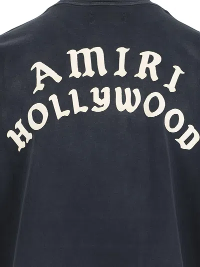 Amiri Hollywood Graphic Oversized T-shirt With Ribbed Crew Neck In Black