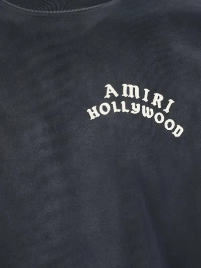 Amiri Hollywood Graphic Oversized T-shirt With Ribbed Crew Neck In Black