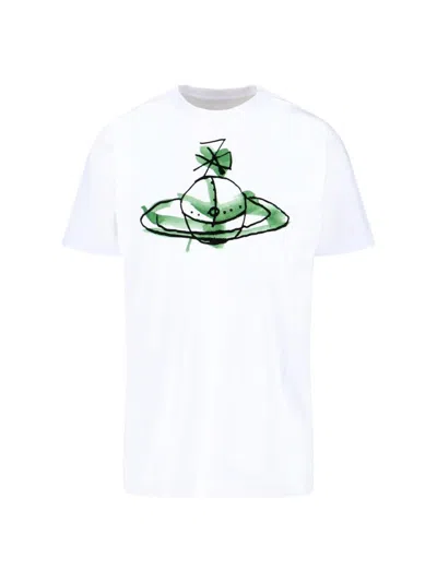Vivienne Westwood Orb Printed Crewneck T-shirt In White