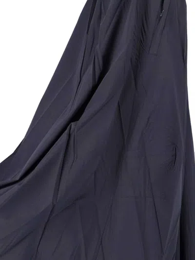 Balenciaga Elastic Waistband Midi Length Pleated Skirts In Blue