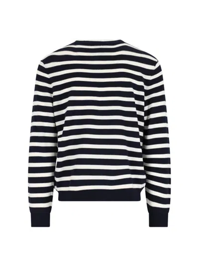 Apc A.p.c. Classic Striped Knit Sweater With Round Neckline