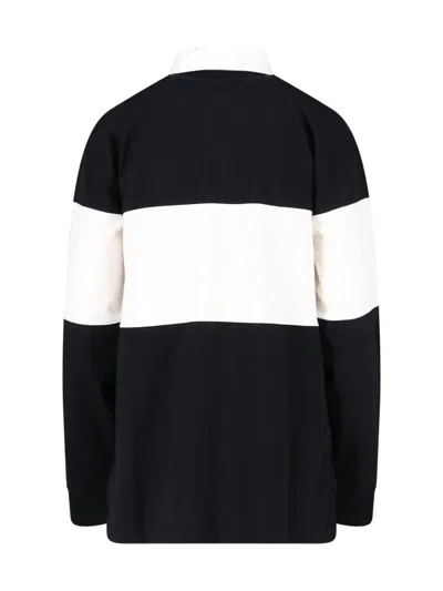 Polo Ralph Lauren Short Sleeves With Contrasting Collar And Striped Pattern In Black