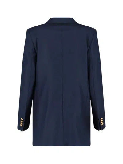 Tagliatore Double-breasted Virgin Wool Blazer In Blue