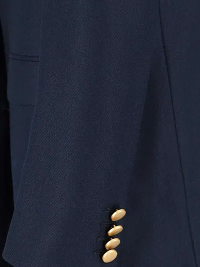 Tagliatore Double-breasted Virgin Wool Blazer In Blue