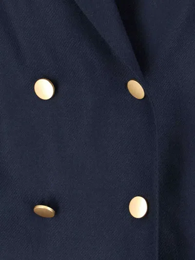 Tagliatore Double-breasted Virgin Wool Blazer In Blue