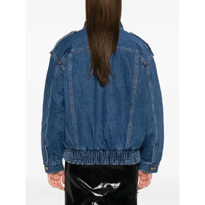 Blazé Milano Elasticated Pocket Denim Jacket In Brown