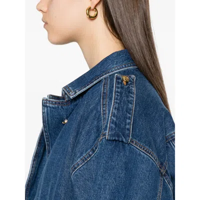 Blazé Milano Elasticated Pocket Denim Jacket In Brown