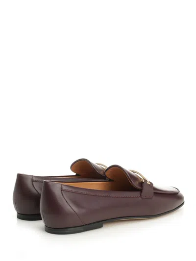 Tod's Mocassino In Pelle Con Barra Metallica In Brown