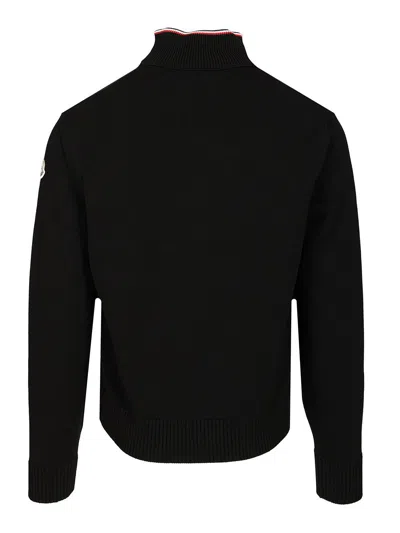 Moncler Padded Cotton Cardigan In Black