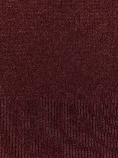 Brunello Cucinelli Cashmere Crew-neck Sweater Ribbed Profiles In Burgundy