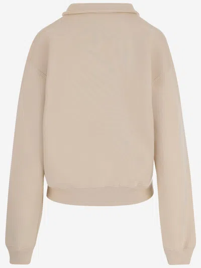 Jacquemus The Gros Grain Cotton Fleece Zip Sweatshirt In Pink