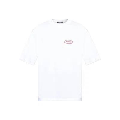 Jacquemus Mens Station Patch White Stazione Brand-patch Cotton-jersey T-shirt In White