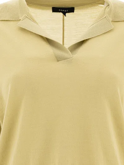 Soeur Ribbed Detail Polo Shirt