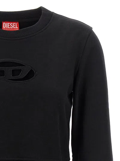Diesel Cropped Sweatshirt With Distinctive Logo Detail In Black