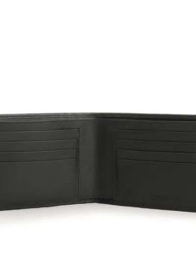 Ferragamo Woven Leather Bi-fold Wallet In Black