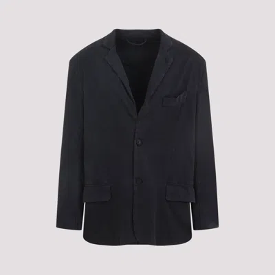 Balenciaga Jackets Black In Blue