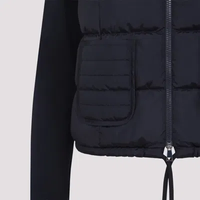 Moncler Navy Blue Padded Wool Zip-up Cardigan