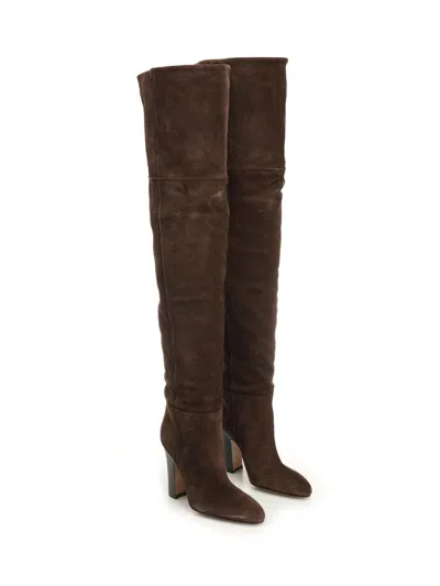Paris Texas Lavinia Over The Knee Boot 100 Suede Boots Brown