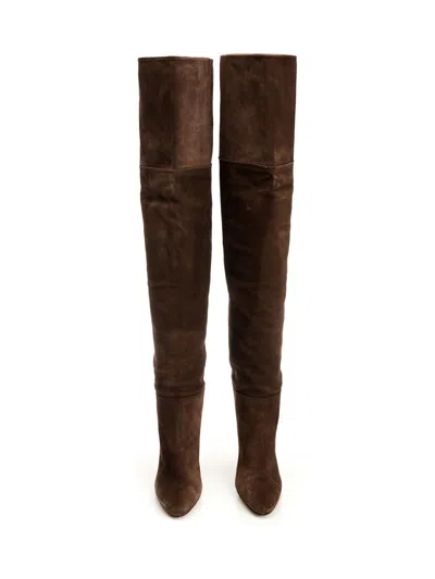 Paris Texas Lavinia Over The Knee Boot 100 Suede Boots Brown