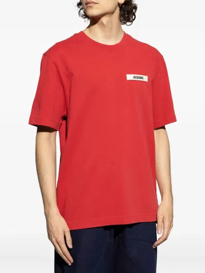 Jacquemus Round Neck Short Sleeve T-shirt In Red