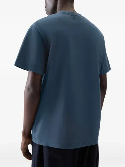 Jacquemus Mens Dark Navy Logo-embroidered Cotton T-shirt In Blue