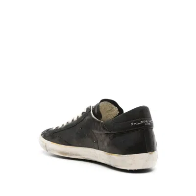 Philippe Model Prsx Distressed Leather Sneakers