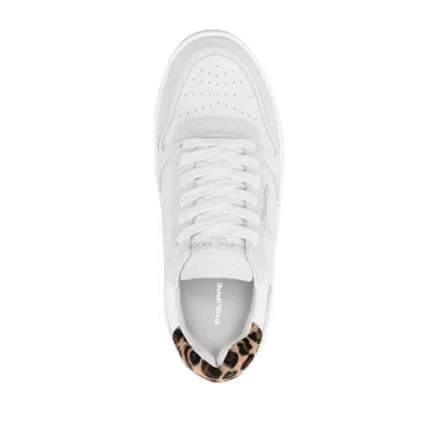 Philippe Model Nice Low Sneakers In White Suede And Leather