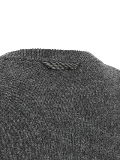 Brunello Cucinelli Monile Cashmere Sweater Sweaters And Cardigans Gray
