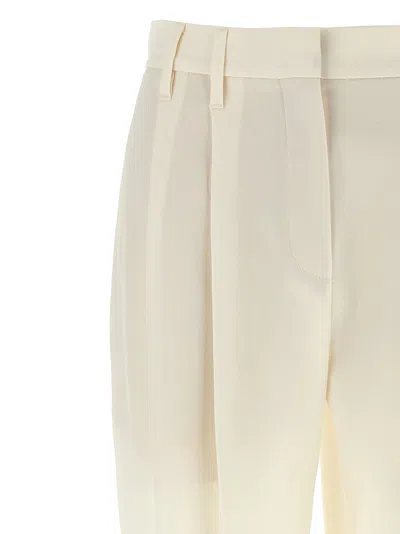 Brunello Cucinelli Trousers With Pleats And Pockets In White