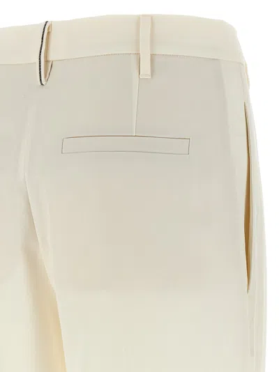 Brunello Cucinelli Trousers With Pleats And Pockets In White
