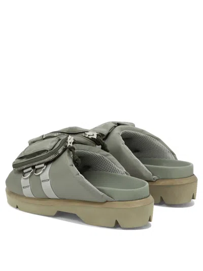 Sacai Pocket Mismatched Slides In Green
