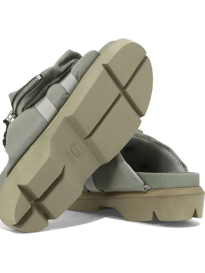 Sacai Pocket Mismatched Slides In Green