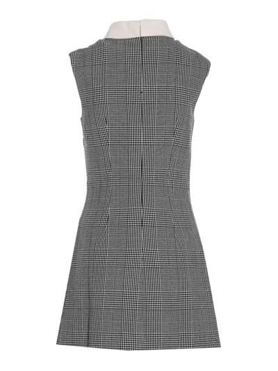 Self-portrait Self Portrait Women Sleeveless Prince Of Wales Check Mini Dress In Gray