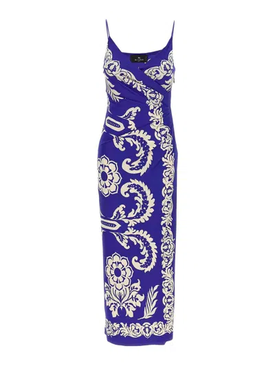 Etro Paisley-print Long Dress In Multi