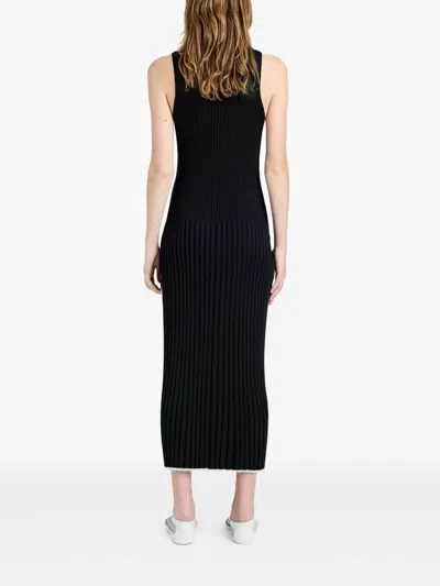 Proenza Schouler Maia Rib Midi Tank Dress In Black