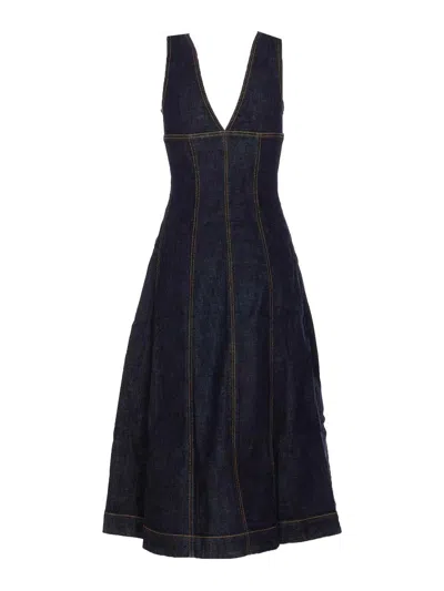 Self-portrait Self Portrait Denim Midi Dress In Black